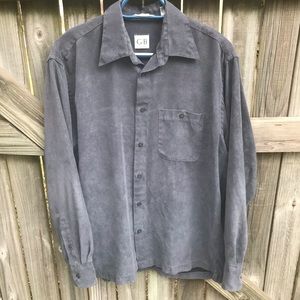 Geoffrey Beene micro suede M button down shirt